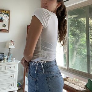 Grey Bandit White Bow Tee